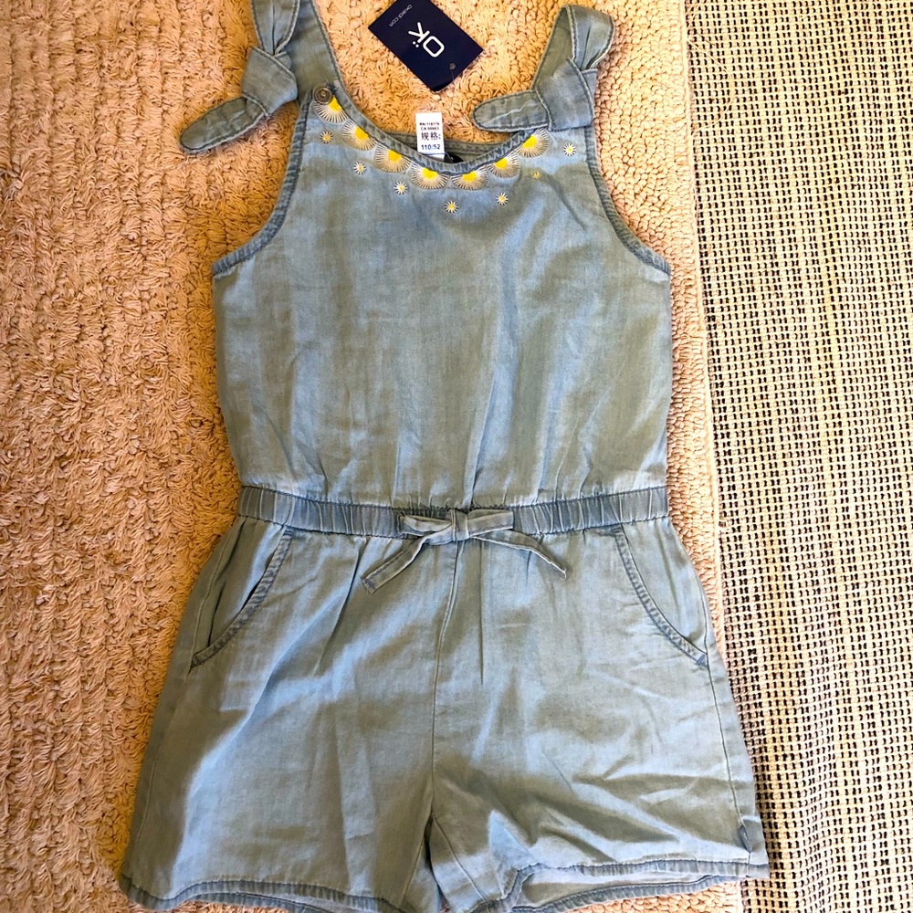 Okaidi chambray romper NWT 4T